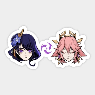 Raiden Shogun & Yae Miko Sticker